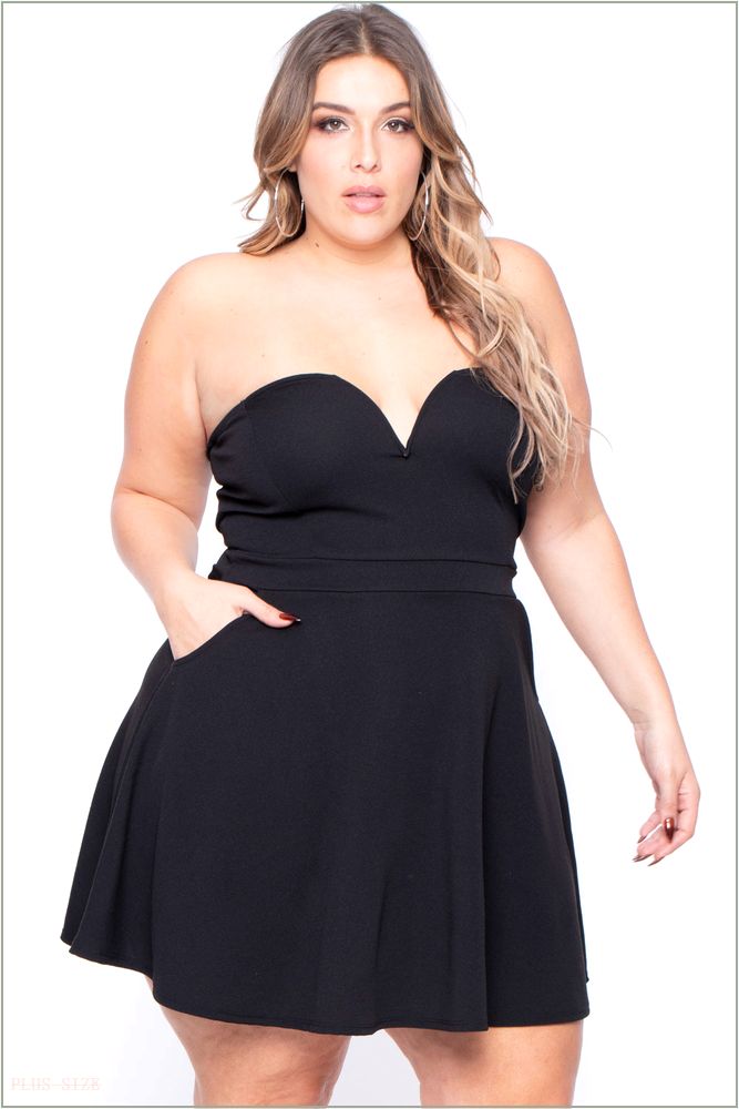  Plus Size Amaryllis Flare Dress - Black O15-CS1118-BK-2X