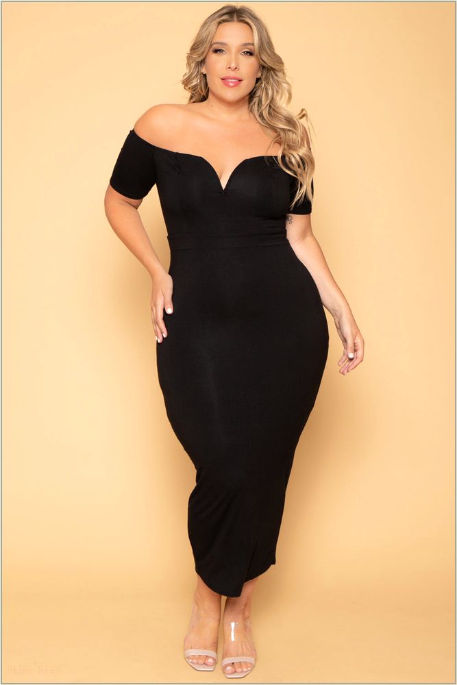  Plus Size Ari Bodycon Dress - Black P37-CS2085-BK-2