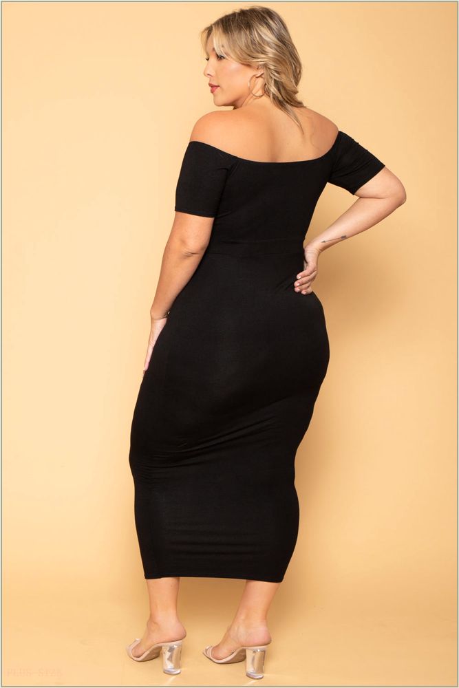  Plus Size Ari Bodycon Dress - Black P37-CS2085-BK-2