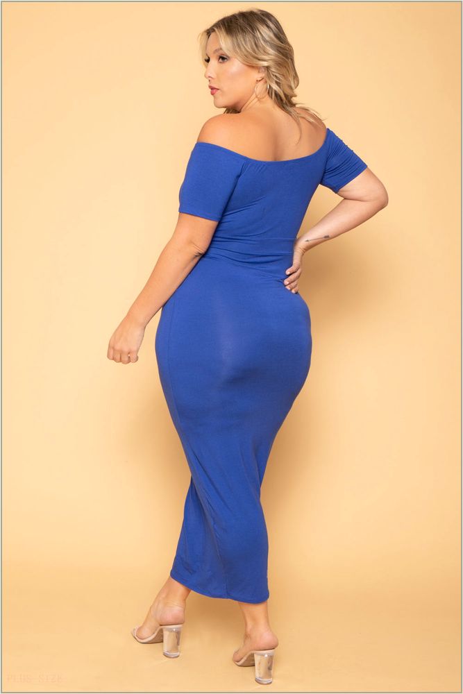  Plus Size Ari Bodycon Dress - Royal Blue N21-CS2085-RB-2