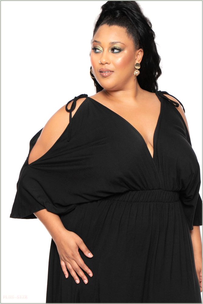  Plus Size Danielle Knit Maxi Dress - Black H3-CS2191-BK-1X