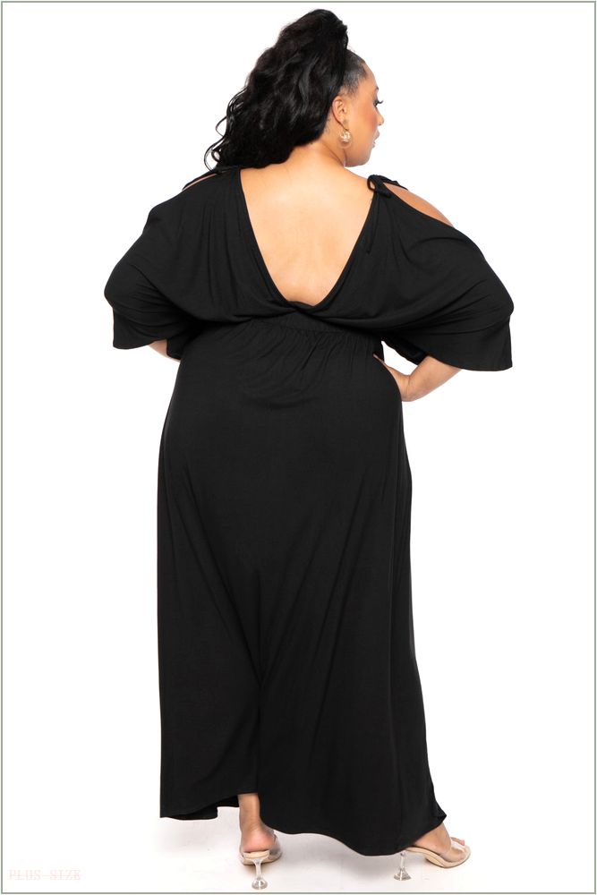  Plus Size Danielle Knit Maxi Dress - Black H3-CS2191-BK-1X