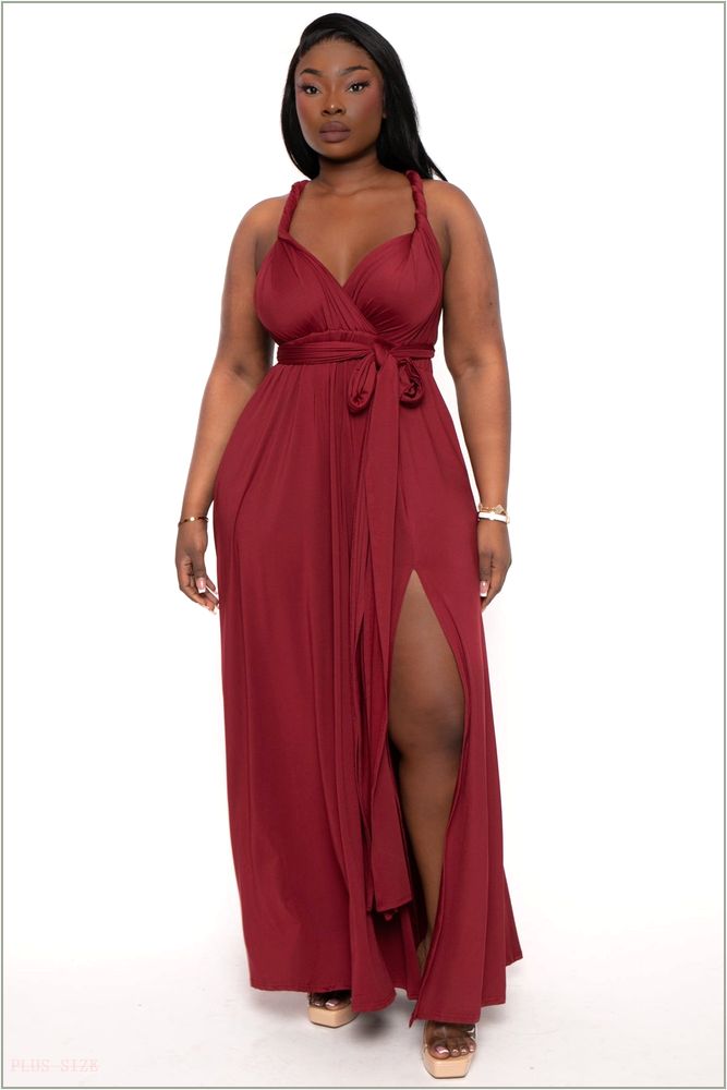  Plus Size Infinity Multi Way Maxi Dress - Black Z324-PDD3113-BK-1X