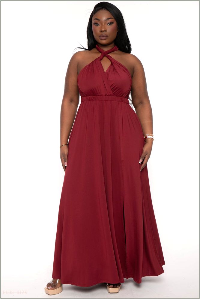  Plus Size Infinity Multi Way Maxi Dress - Black Z324-PDD3113-BK-1X