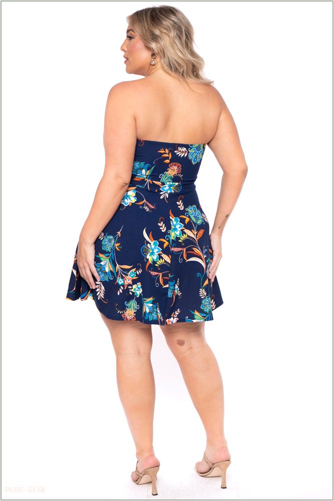  Plus Size Kaila Floral Dress- Blue P41-CS2078-BL-4X