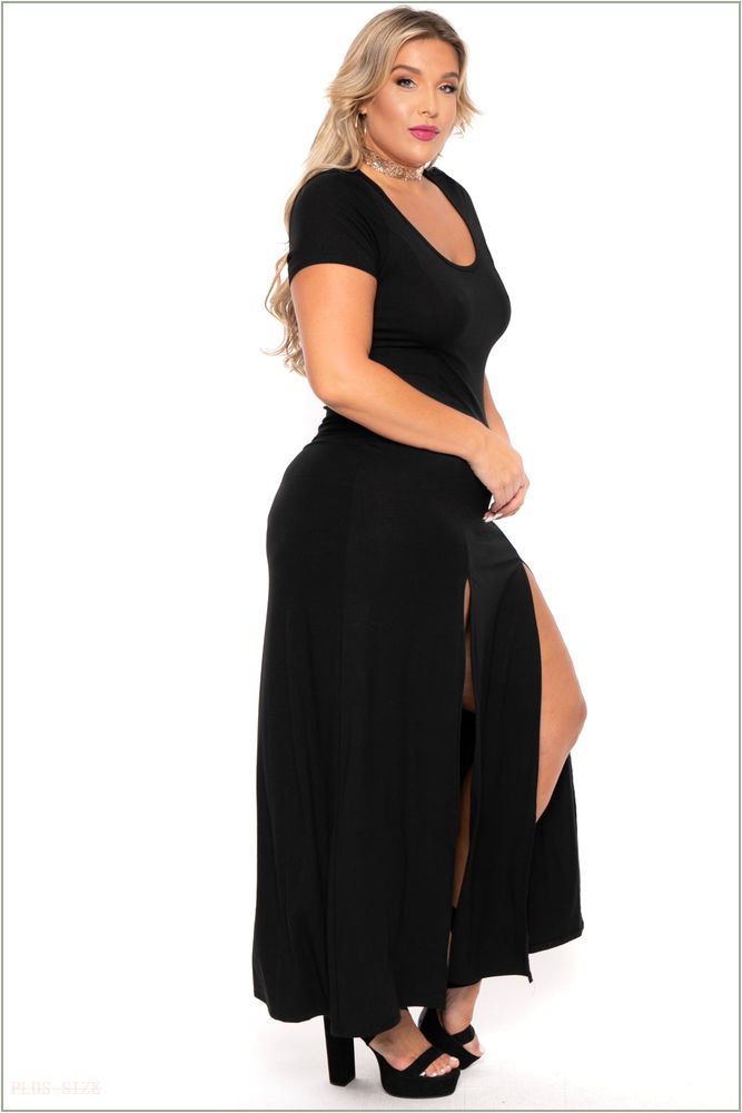  Plus Size Linnea Maxi Dress - Black H2-CS1218-BK-1X