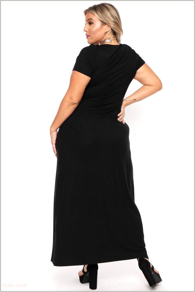  Plus Size Linnea Maxi Dress - Black H2-CS1218-BK-1X