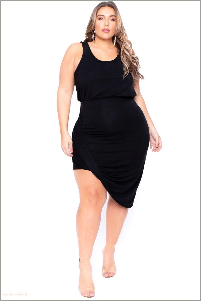  Plus Size Mykonos Dress - Black I52-CS0376-BK-1X