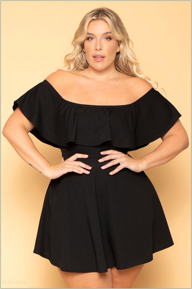  Plus Size Rosabel Dress- Black R49-CS1903-BK-3X