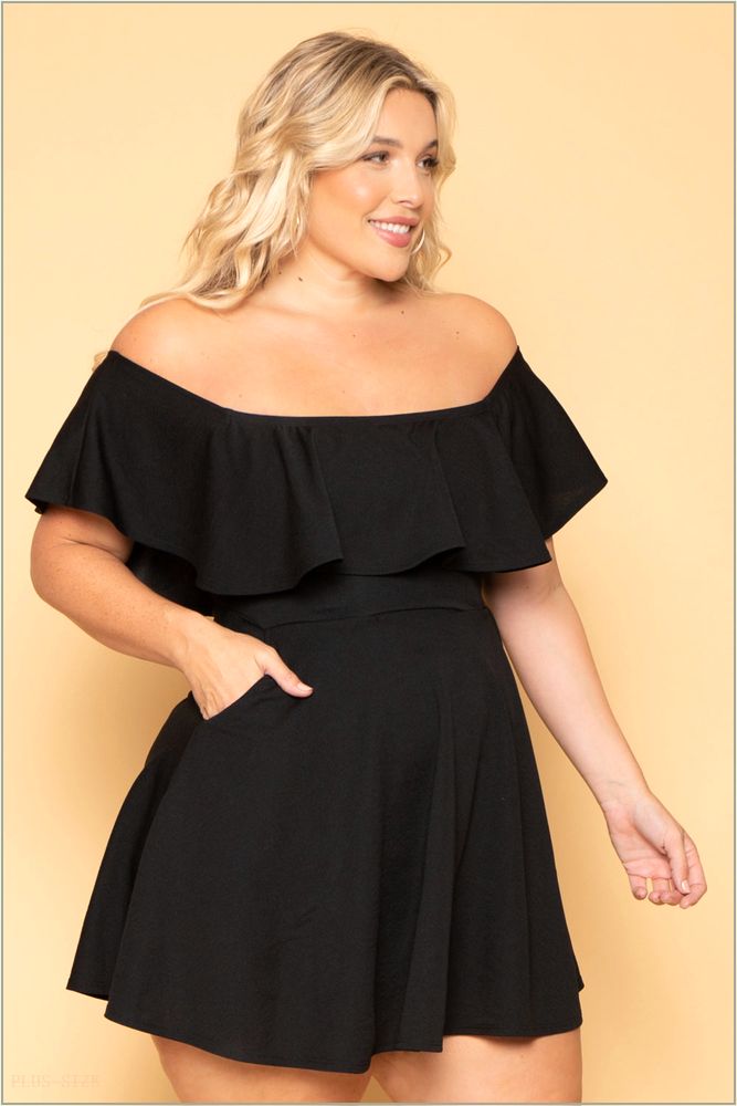  Plus Size Rosabel Dress- Black R49-CS1903-BK-3X