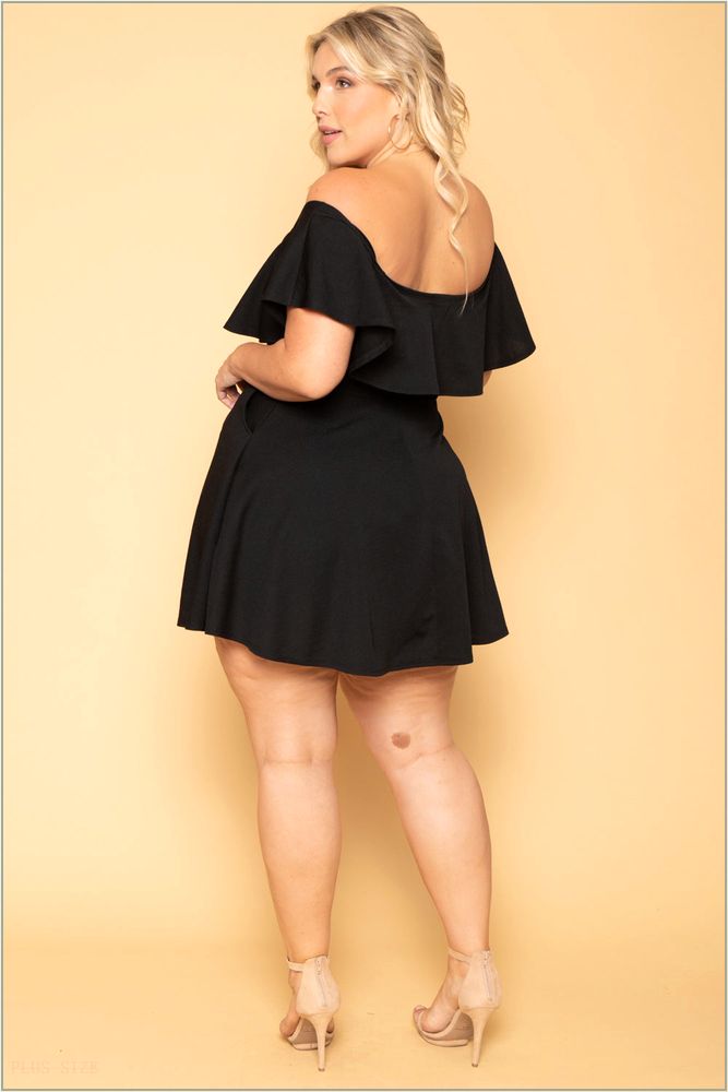  Plus Size Rosabel Dress- Black R49-CS1903-BK-3X