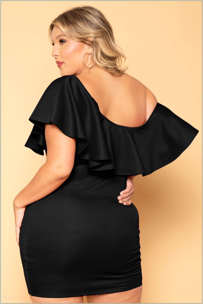  Plus Size Saia Bodycon Dress - Black O55-CS2121-BK-2X