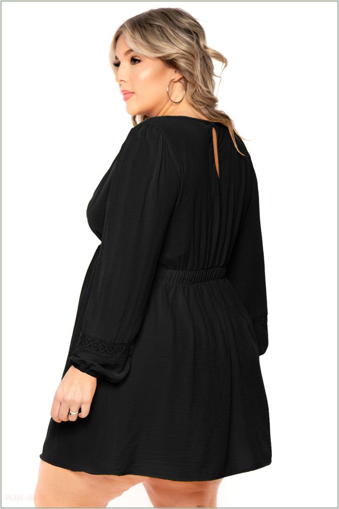  Plus Size Sayra Woven Dress - Black Q21-CS2292-BK-3X