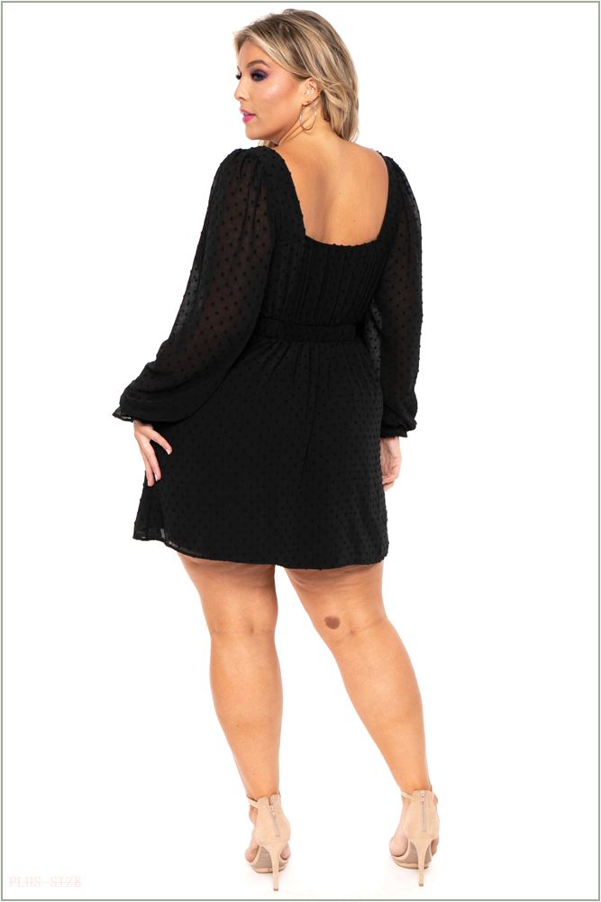  Plus Size Serena Chiffon Dress - Black E79-CS2177-BK-4X