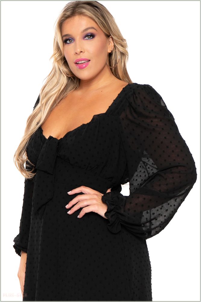  Plus Size Serena Chiffon Dress - Black E79-CS2177-BK-4X