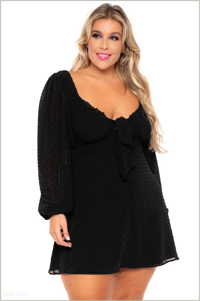  Plus Size Serena Chiffon Dress - Black E79-CS2177-BK-4X