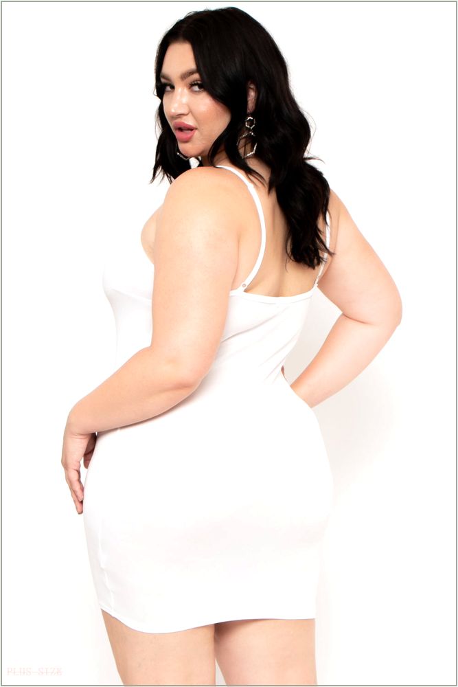  Plus Size Slip Dress - Ivory F8-CS0003-IV-1X