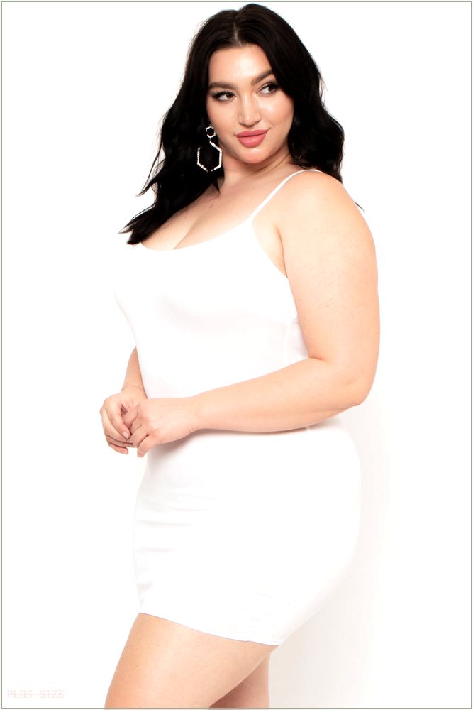  Plus Size Slip Dress - Ivory F8-CS0003-IV-1X