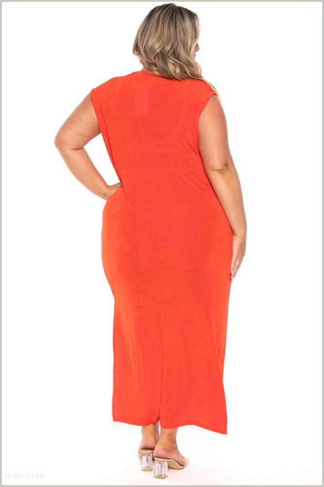  Plus Size Velma Cowl Neck Maxi Dress - Orange T25-CRD1500X-OR-1X