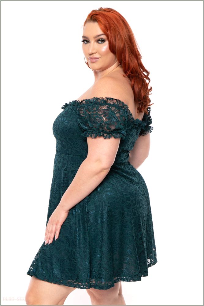  Plus Size Veronica Flower Lace Dress- Green Y57-CS2132-GR-3X